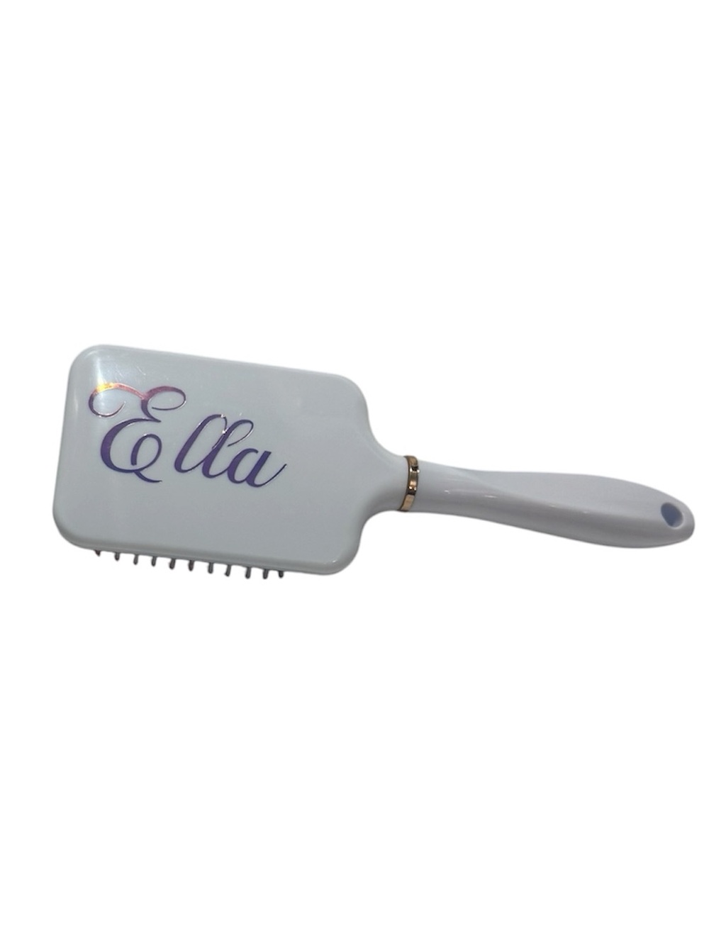 Personalized white paddle hair brush